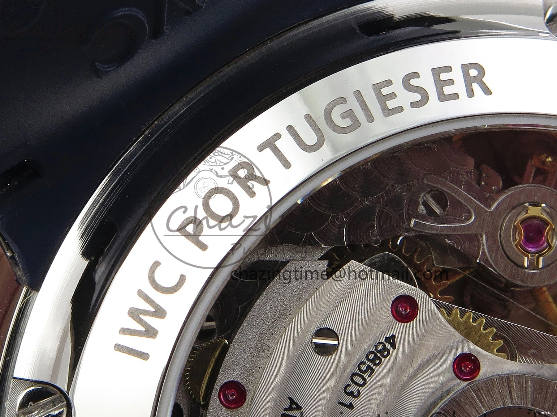 MIROTIME 0412 Casual Portuguese Chrono IW3716 Z+F 1:1 Best Edition White Dial on Blue Rubber Strap A 7016